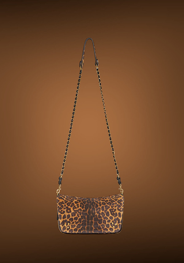Rose & Lini JÉRÔME DREYFUSS “BOBI S” LEOPARD SUEDE LEATHER BAG Offerte esclusive