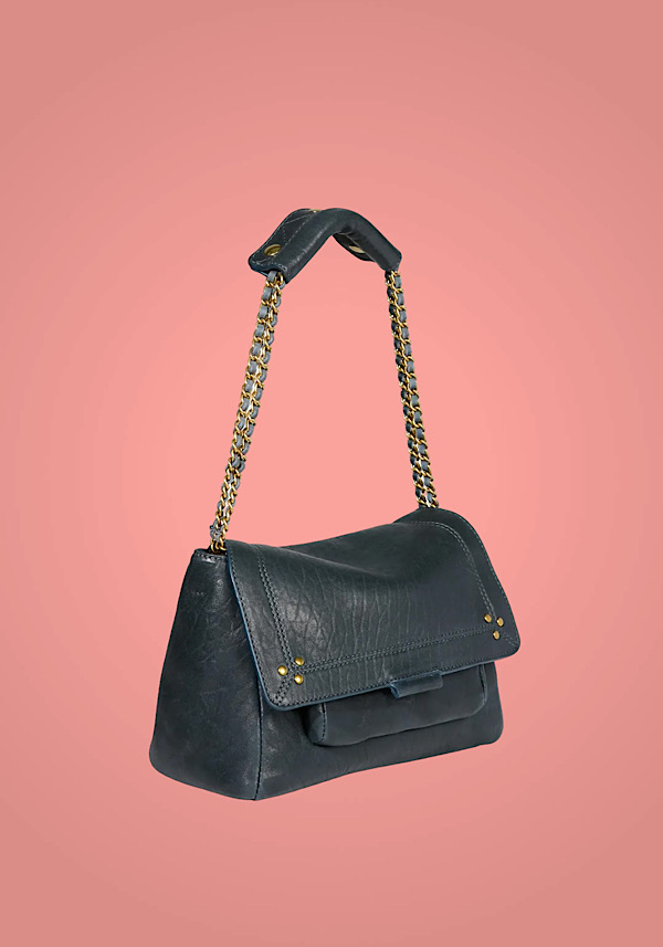 Rose & Lini JÉRÔME DREYFUSS “LULU M” BUBBLE PETROL LEATHER BAG Nuovi prodotti