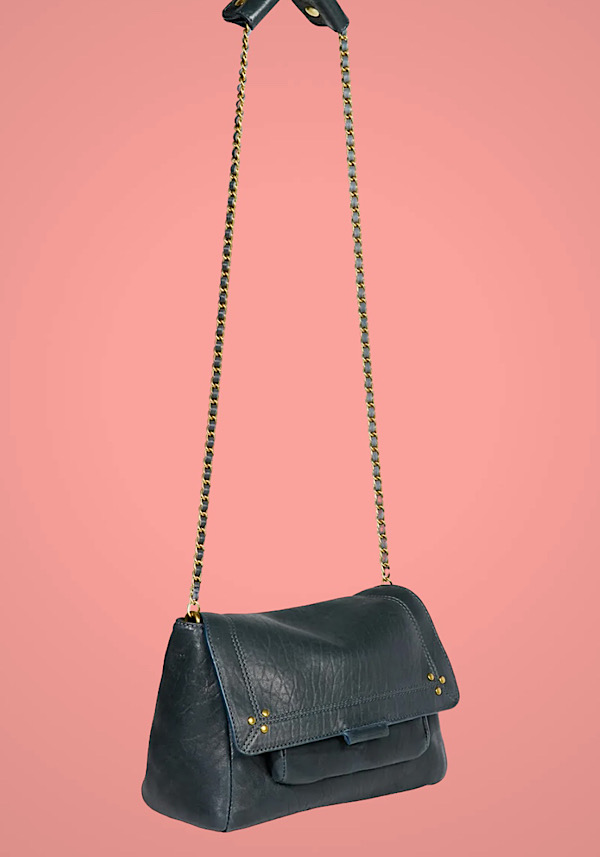 Rose & Lini JÉRÔME DREYFUSS “LULU M” BUBBLE PETROL LEATHER BAG Nuovi prodotti