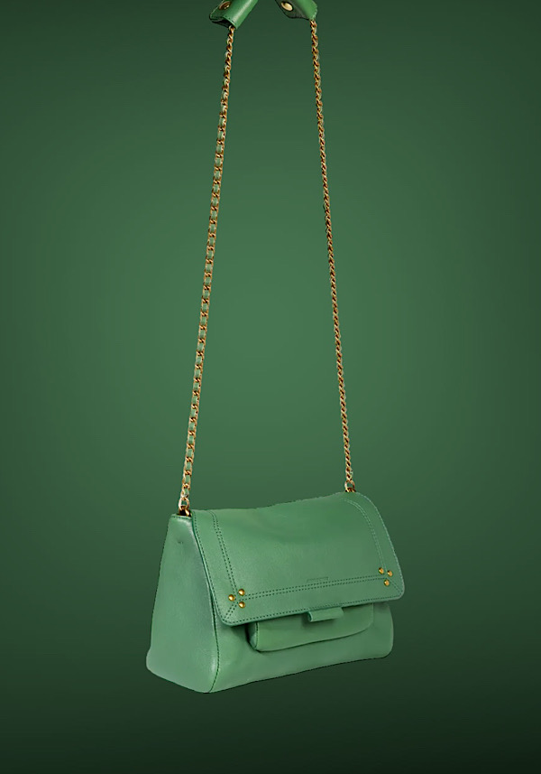 Rose & Lini JÉRÔME DREYFUSS “LULU M” CELADON GREEN LEATHER BAG Bestseller