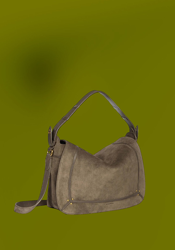 Rose & Lini JÉRÔME DREYFUSS “PEPITO L” SAVANE SUEDE LEATHER BAG Offerte speciali