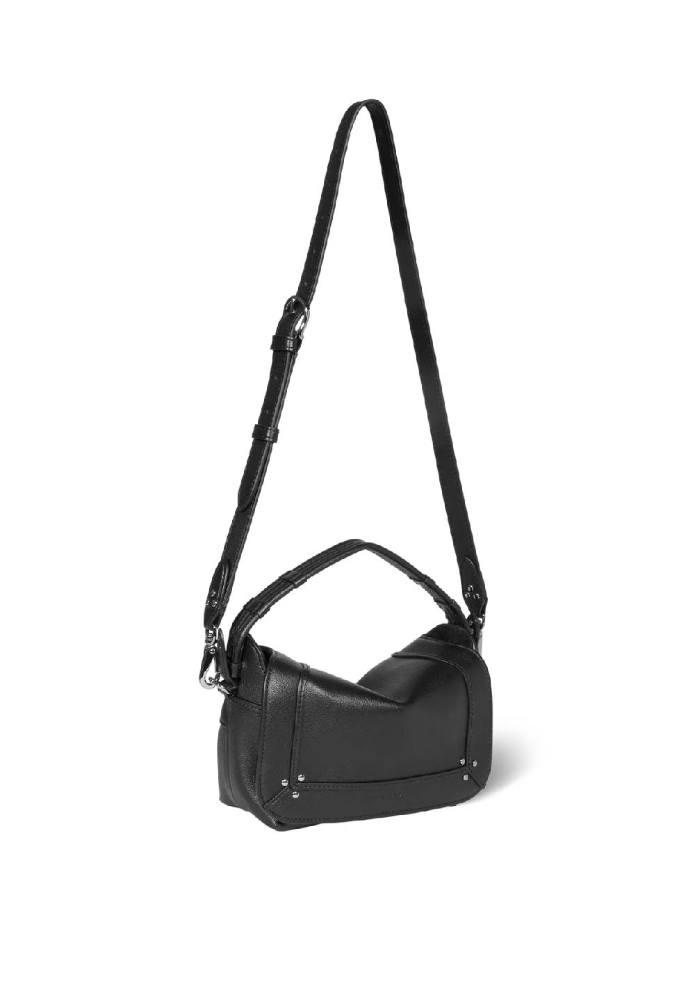 Rose & Lini JÉRÔME DREYFUSS “PEPITO S” BLACK & SILVER LEATHER BAG Sconti VIP