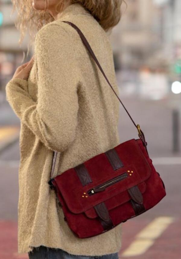 Rose & Lini JÉRÔME DREYFUSS “JOE S” BURGUNDY SHOULDER BAG ACQUISTA ORA