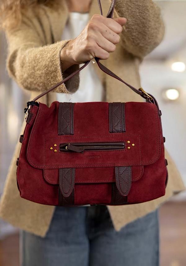 Rose & Lini JÉRÔME DREYFUSS “JOE S” BURGUNDY SHOULDER BAG ACQUISTA ORA