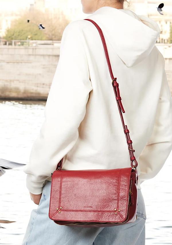 Rose & Lini JÉRÔME DREYFUSS “IGOR” RUBY LEATHER BAG Ultimo giorno