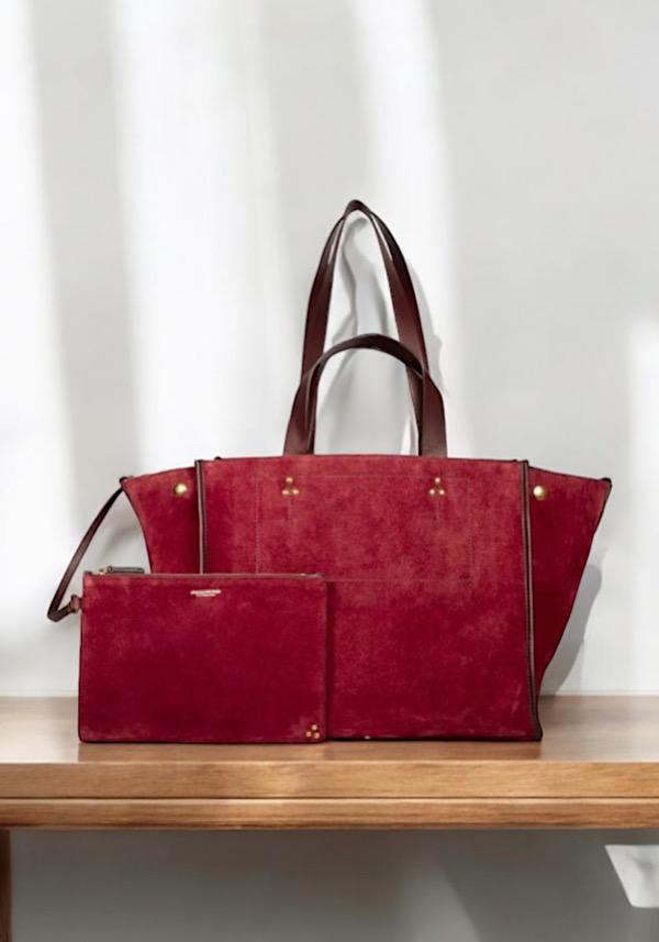 Rose & Lini JÉRÔME DREYFUSS “LEON M” BURGUNDY BAG Promozione temporanea