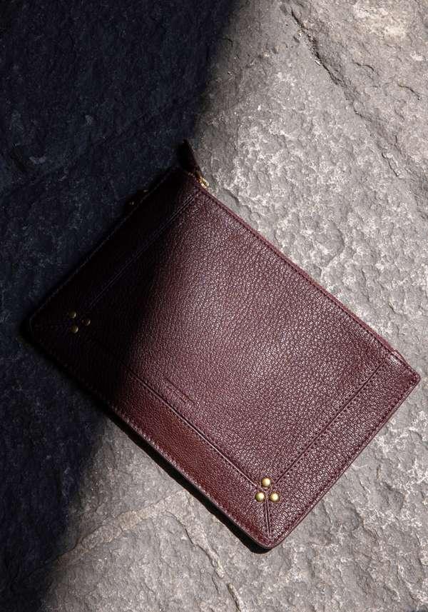 Rose & Lini JÉRÔME DREYFUSS “POPOCHE M” BORDEAUX GRAIN POUCH Solo un giorno rimasto