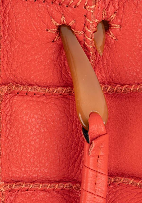 Rose & Lini JAMIN PUECH “HONU MM” CORAL LEATHER BAG Super sconto