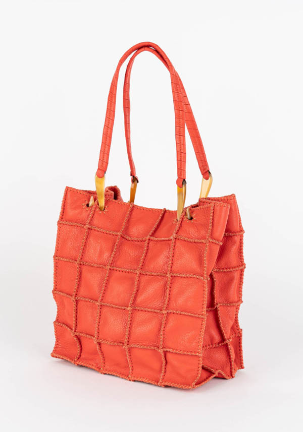 Rose & Lini JAMIN PUECH “HONU MM” CORAL LEATHER BAG Super sconto