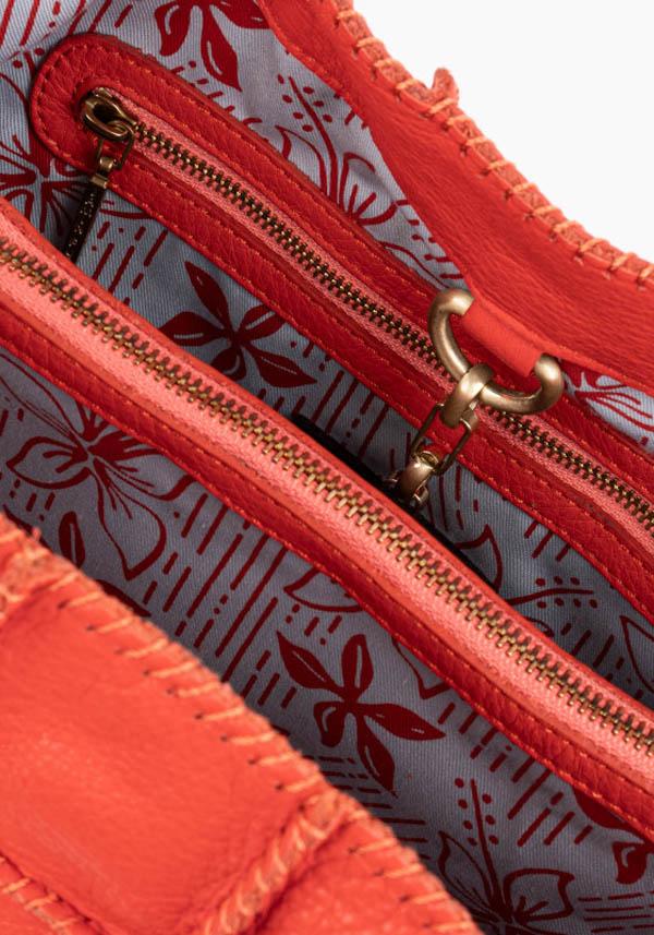 Rose & Lini JAMIN PUECH “HONU MM” CORAL LEATHER BAG Super sconto