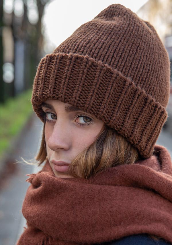 Rose & Lini DANIELAPI MERINO’S WOOL “RASATO” CACAO BEANIE 50% di sconto per tempo limitato