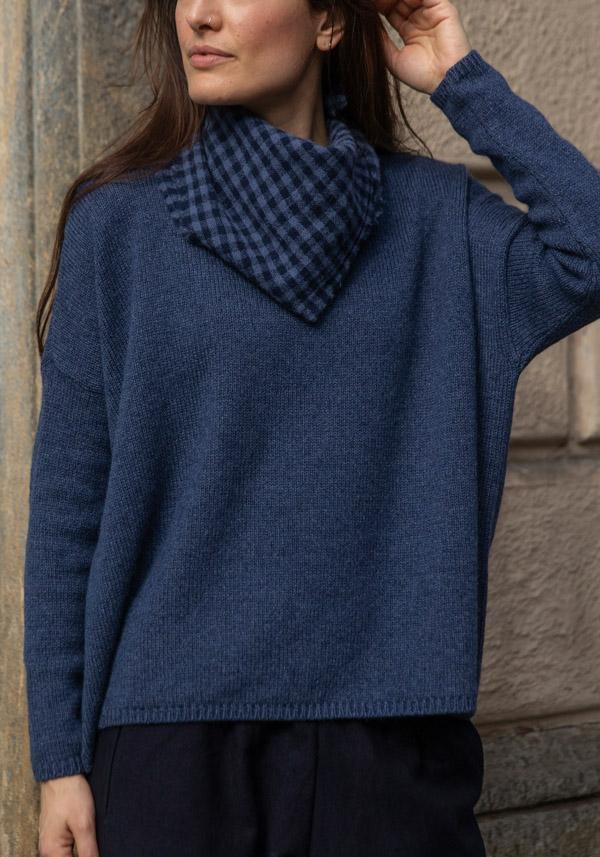 Rose & Lini APUNTOB CASHMERE “STOLE 1908” BLUE Qualità