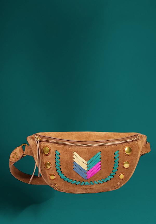 Rose & Lini JÉRÔME DREYFUSS “LINO BANANE” GAUCHO TABAC BELT BAG Qualità Garantita