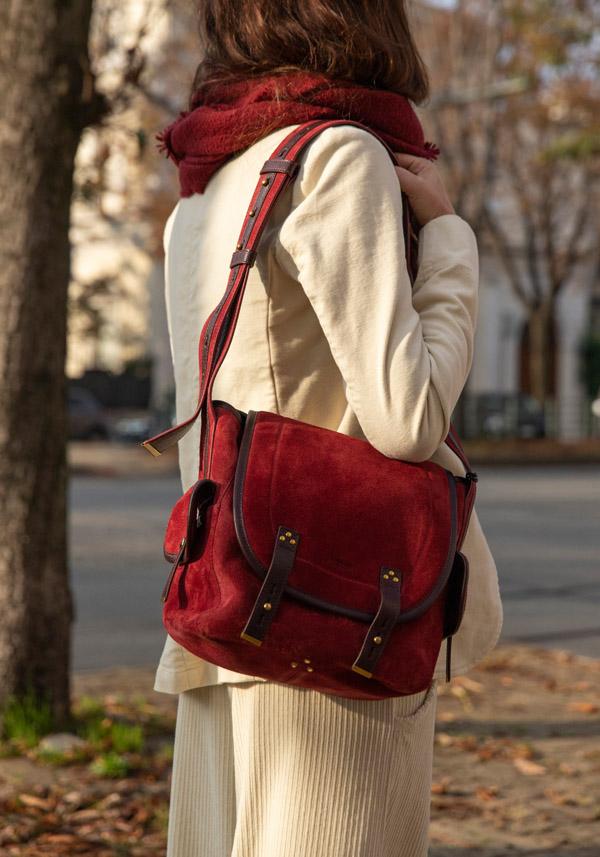Rose & Lini JÉRÔME DREYFUSS “STAN L” BURGUNDY SHOULDER BAG Negozi Online