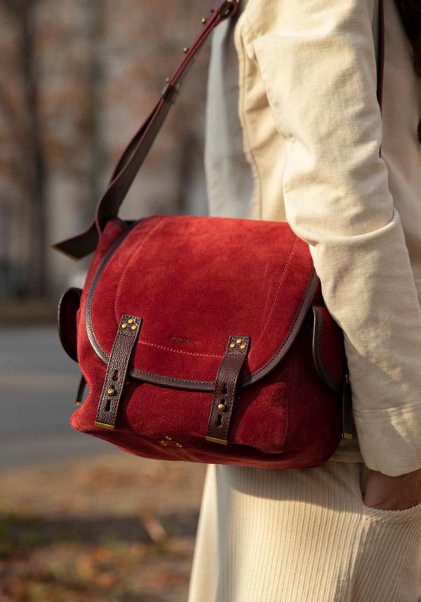 Rose & Lini JÉRÔME DREYFUSS “STAN L” BURGUNDY SHOULDER BAG Negozi Online