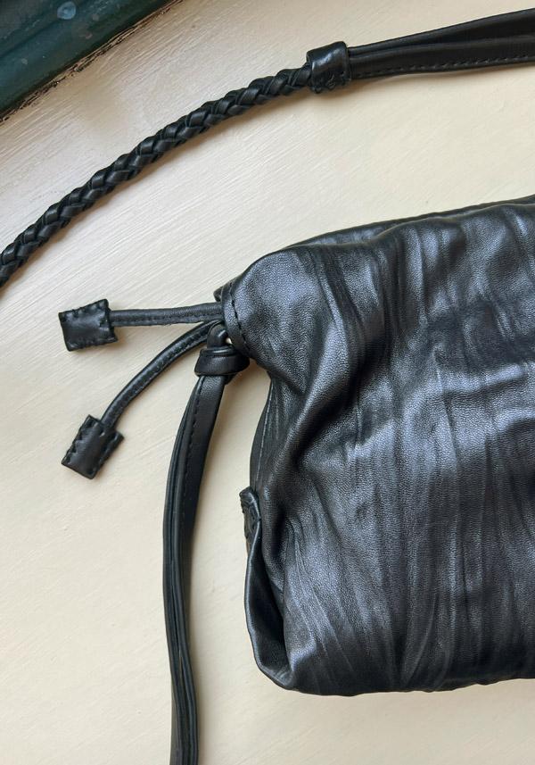 Rose & Lini EN SHALLA LAMB LEATHER “BAG 45L16L” BLACK Consegna Veloce