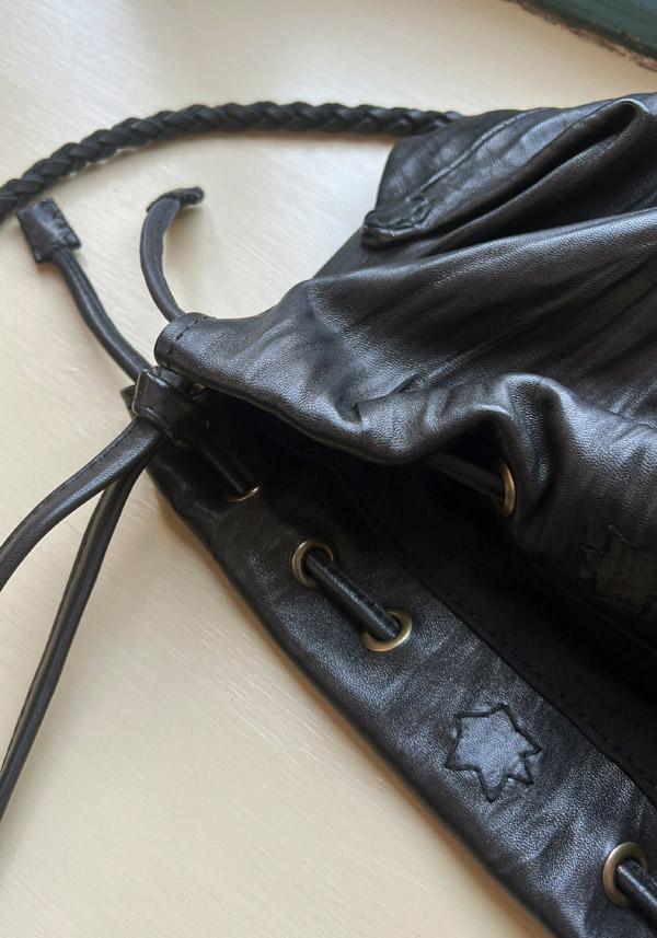 Rose & Lini EN SHALLA LAMB LEATHER “BAG 45L16L” BLACK Consegna Veloce