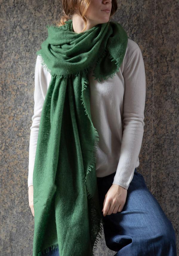 Rose & Lini MIRROR IN THE SKY CASHMERE “OPEN KNITTED” HERB SCARF Fino al 60% di sconto