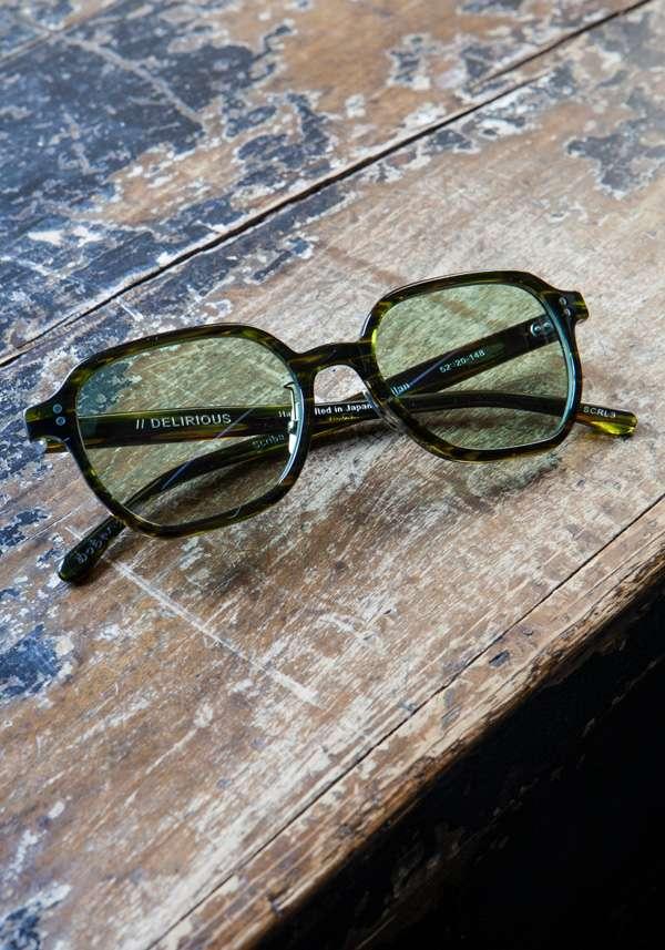Rose & Lini DELIRIOUS “SCRIBA L” #3 GREEN SUNGLASSES Italia