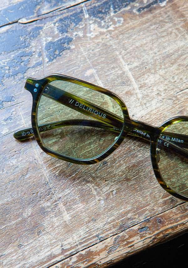 Rose & Lini DELIRIOUS “SCRIBA L” #3 GREEN SUNGLASSES Italia