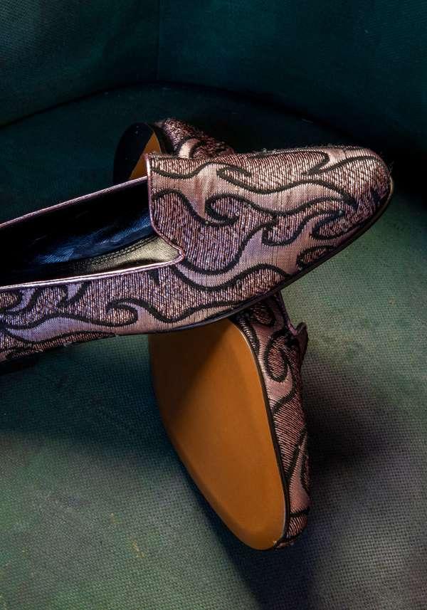 Rose & Lini ROSE’S ROSES “STARLETTE” PINK JACQUARD SLIPPER Convenienza