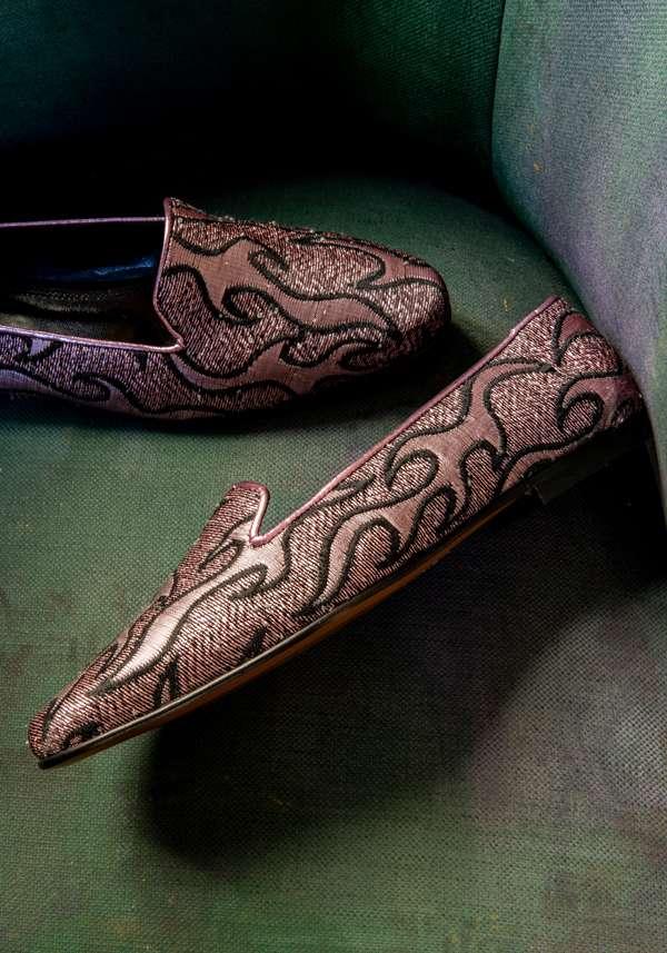 Rose & Lini ROSE’S ROSES “STARLETTE” PINK JACQUARD SLIPPER Convenienza