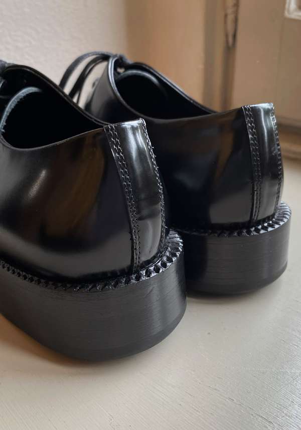 Rose & Lini ROCCO P. “SHOES 17612” BLACK LEATHER SHOES Sconto