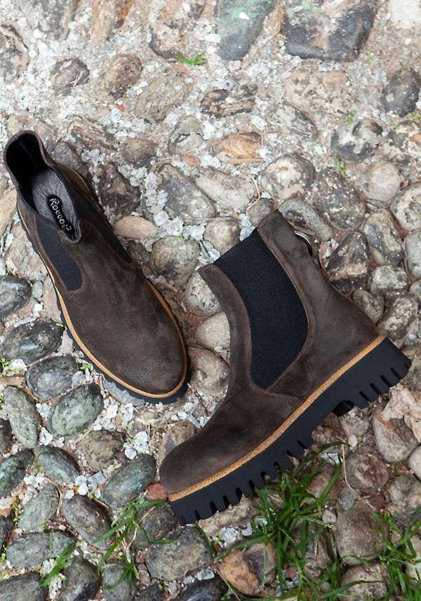 Rose & Lini ROCCO P. “TRONCH 13603” SUEDE CHOCO ANKLE BOOTS Outlet