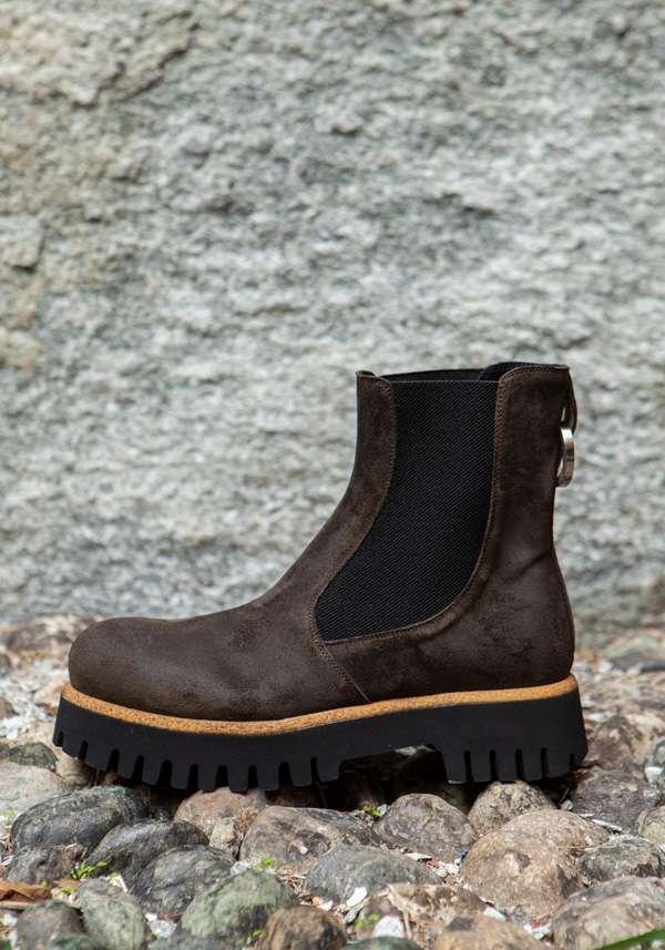 Rose & Lini ROCCO P. “TRONCH 13603” SUEDE CHOCO ANKLE BOOTS Outlet