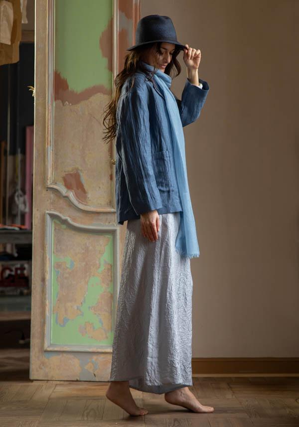 Rose & Lini LINING BLUE & WHITE “SIMEONE” WIDE LEG PANTS Vendita Calda