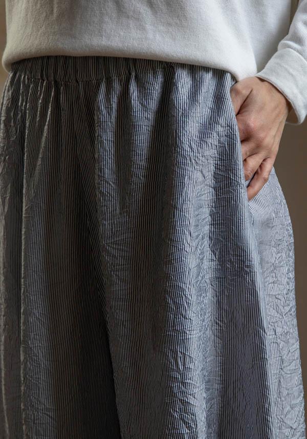 Rose & Lini LINING BLUE & WHITE “SIMEONE” WIDE LEG PANTS Vendita Calda