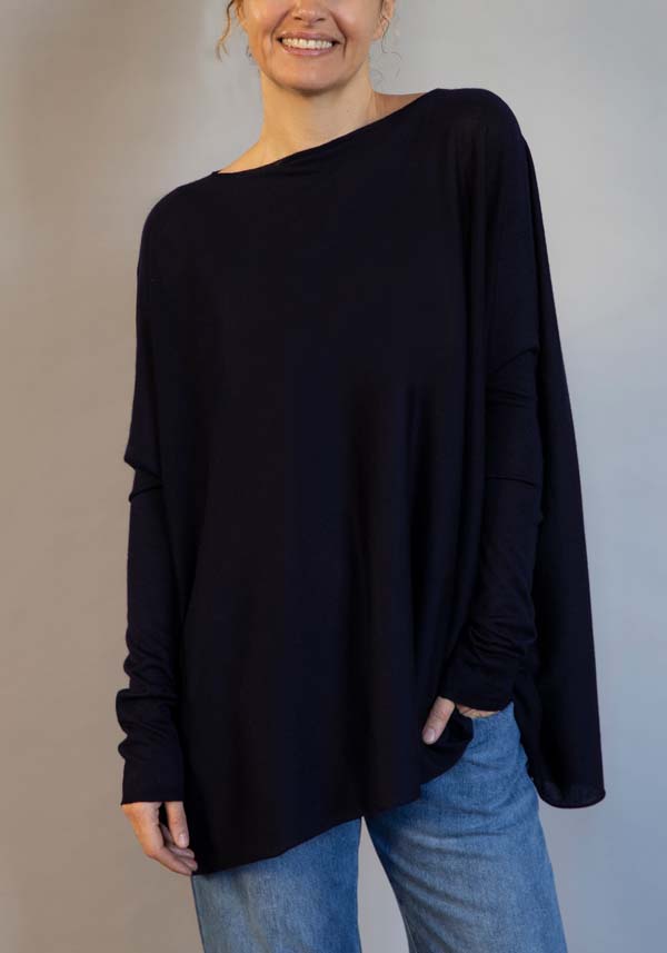 Rose & Lini FISSORE CASHMERE “ZURIGO” NAVY PULL Vendita Economica