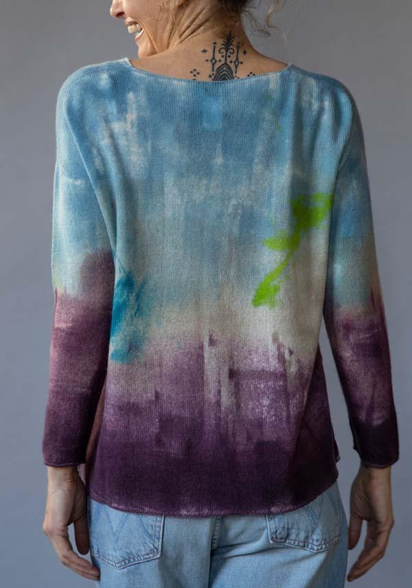 Rose & Lini FISSORE CASHMERE KNIT “BRUCO 09” SKY Saldi Di Fabbrica