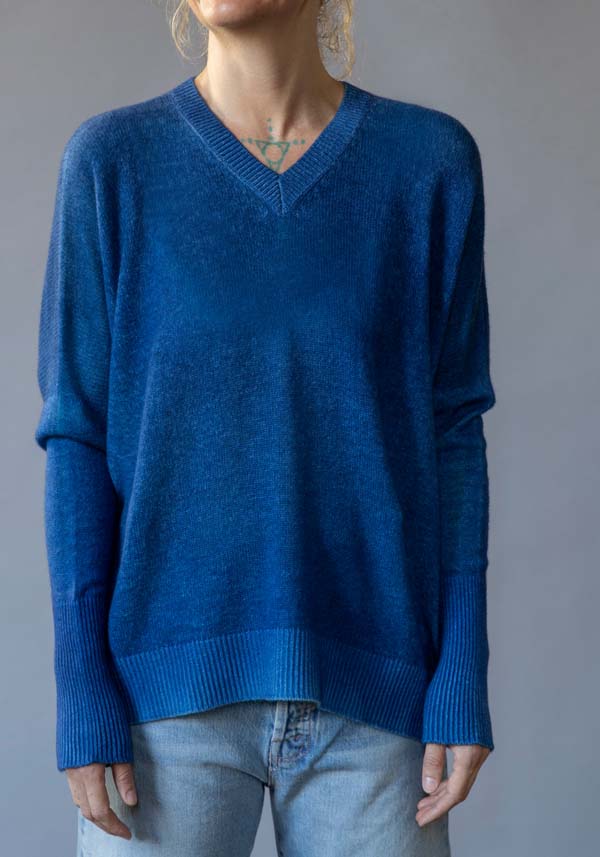 Rose & Lini FISSORE CASHMERE KNIT “MARGHERITA” INDIGO Negozio