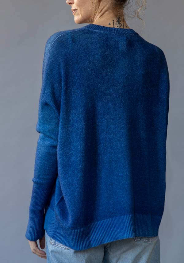 Rose & Lini FISSORE CASHMERE KNIT “MARGHERITA” INDIGO Negozio