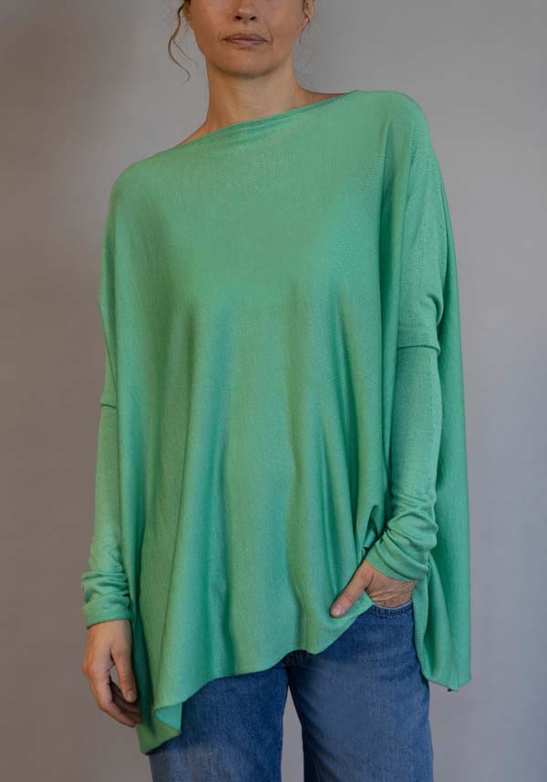 Rose & Lini FISSORE CASHMERE “ZURIGO” GREEN PULL Spedizione gratuita