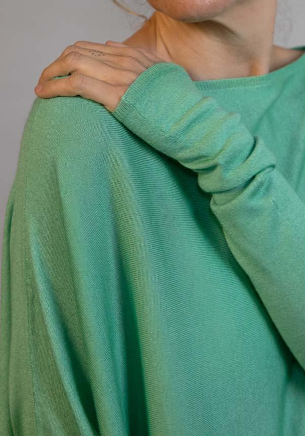 Rose & Lini FISSORE CASHMERE “ZURIGO” GREEN PULL Spedizione gratuita