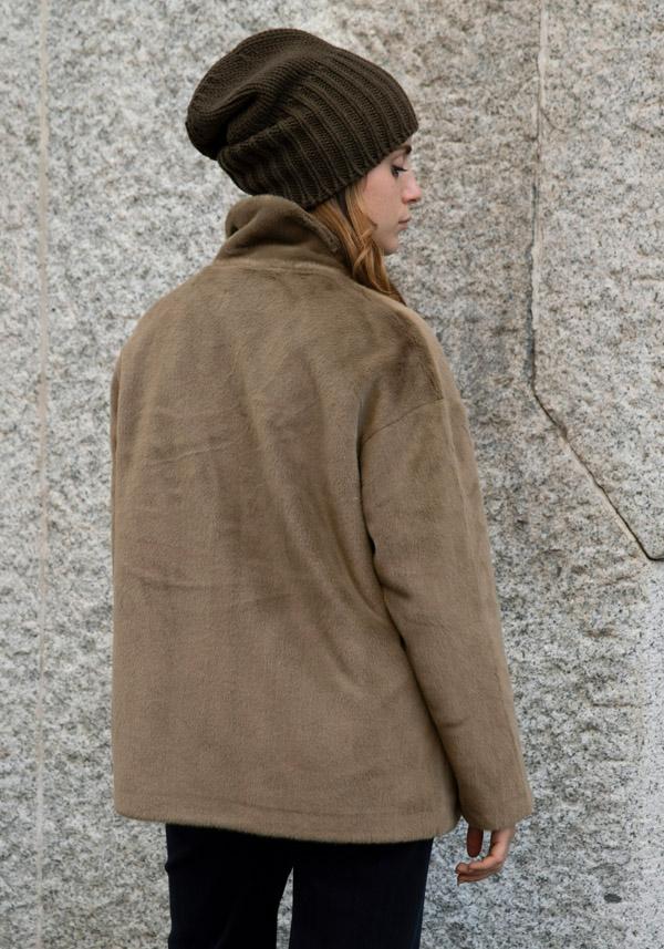 Rose & Lini LEON & LULU “CABAN 2 BUTTONS” FURRY KAKI/GREEN JACKET Sconto di tempo limitato