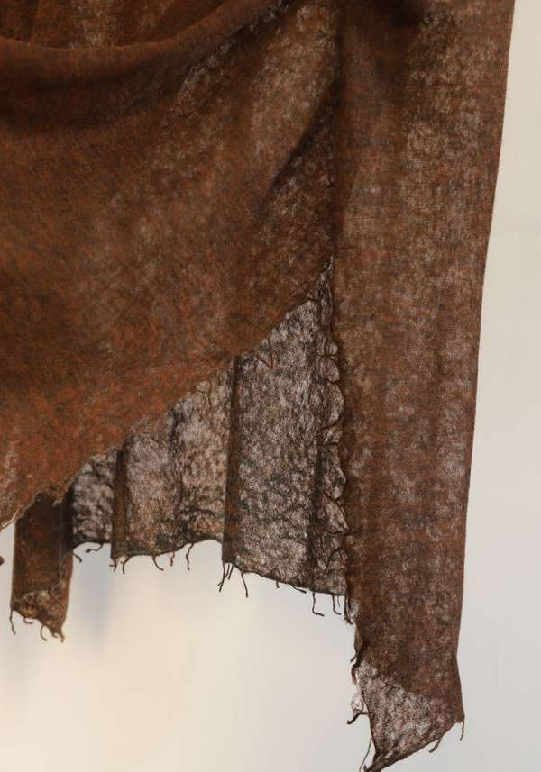 Rose & Lini LALAERRE CASHMERE “FRINGES PONCHO” CHOCOLATE Offerta speciale