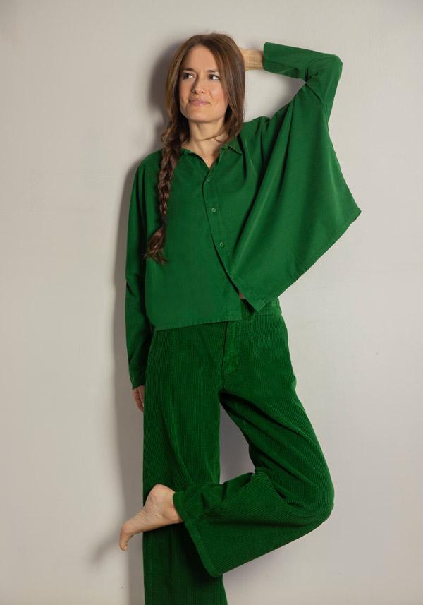 Rose & Lini LABO ART COTTON “TINA” PINE SHIRT Comprare a buon mercato