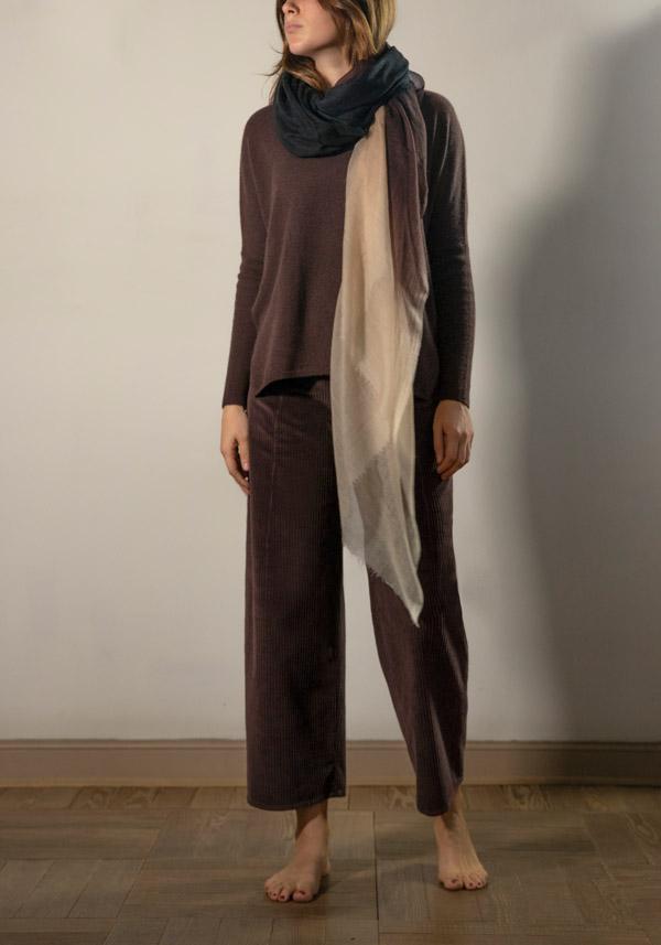 Rose & Lini ABSOLUT CASHMERE “PONCHO CAMILLE” BROWNIE Smaltimento dello stoccaggio