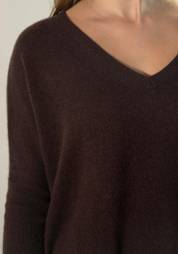 Rose & Lini ABSOLUT CASHMERE “PONCHO CAMILLE” BROWNIE Smaltimento dello stoccaggio