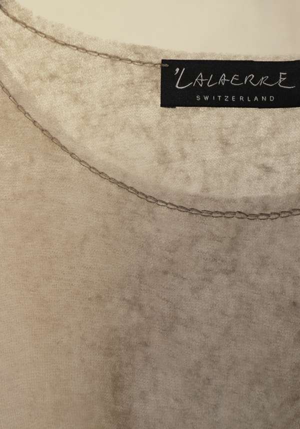 Rose & Lini LALAERRE CASHMERE “FRINGES PONCHO” BEIGE Vendita calda