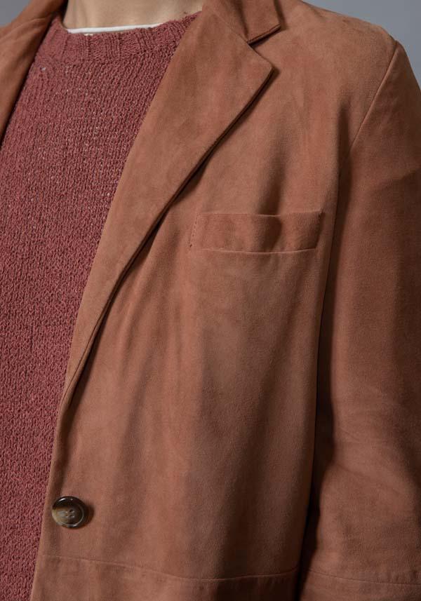 Rose & Lini KILTIE SUEDE LEATHER “LUCAS JACKET” BROWN Offerta migliore