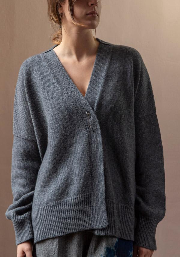 Rose & Lini OYUNA CASHMERE “CARDIGAN AIRE” SLATE GREY Lightning offer