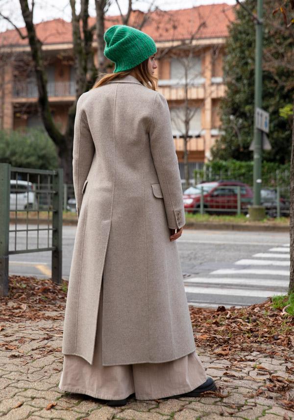Rose & Lini ALMAROSA WOOL “COAT 535” TAUPE Liquidazione