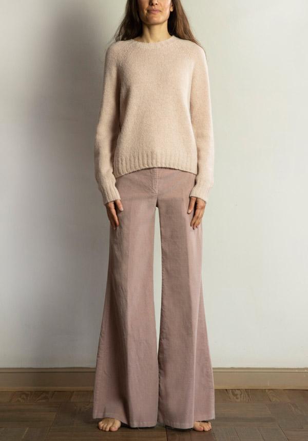 Rose & Lini OLIVER LATTUGHI BABY ALPACA “R-NECK” CHAMPAGNE PULL Offerte giornaliere