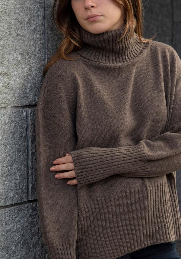 Rose & Lini FRIDA ZAZOU CASHMERE “DANTE” TEAK SWEATER Prezzo basso