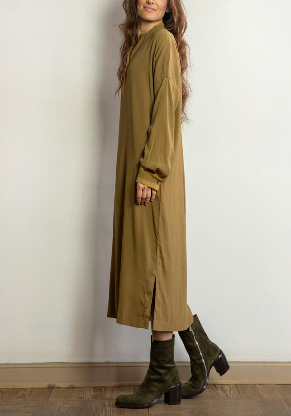 Rose & Lini KRISTENSEN DU NORD SILK “SHIRT DRESS 352” DARK OLIVE Ultimi due giorni