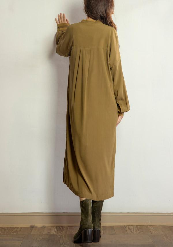 Rose & Lini KRISTENSEN DU NORD SILK “SHIRT DRESS 352” DARK OLIVE Ultimi due giorni